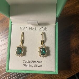 Cubic zirconia sterling silver earrings